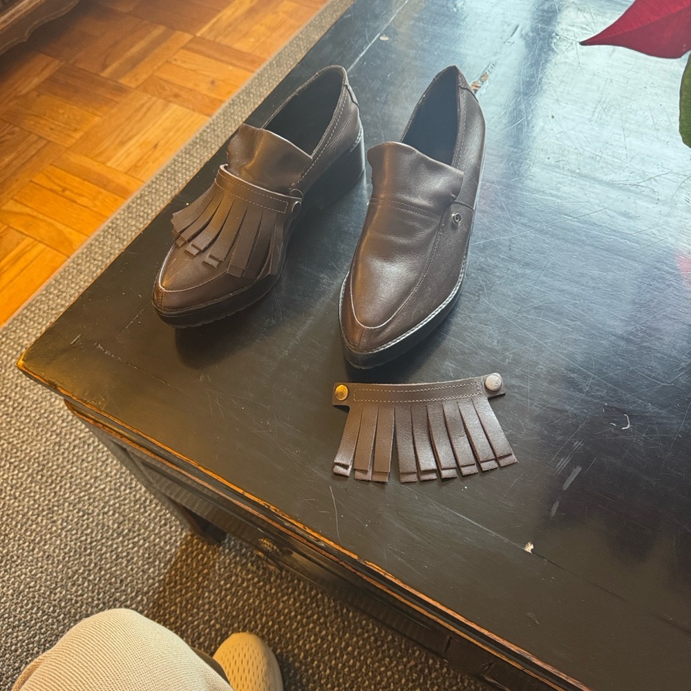 Tibi Women’s Brown Fringe Loafers - Picture 2 of 5